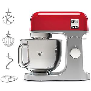 Kenwood KMX750RD KMIX Impastatrice Planetaria con Ciotola con manico in Acciaio da 5L, 3 Ganci di Miscelazione, Potenza 1000W, Personalizzabile con oltre 20 Accessori Acquistabili Separatamente, Rosso