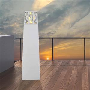 Dmora - Camino a bioetanolo Dsignoril, Caminetto ecologico, Focolare senza fumo, Riscaldatore ad etanolo, Made in Italy, 40x40 h145 cm, Bianco