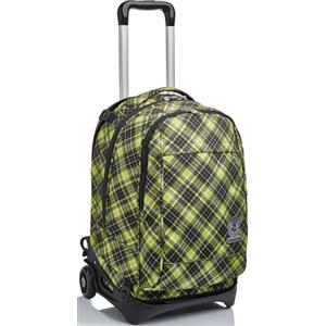 Invicta Trolley Scuola Sgancabile New Tech, Giallo, Tartan, 3 in 1, Triplo Uso, Zaino con Carrello Sganciabile, Maxi capienza, Zaini e Trolley, Scuola, Viaggio, Unisex