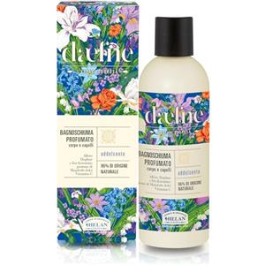 Helan Daefne - Shampoo e Bagnoschiuma Uomo e Donna Addolcente con Vitamina C, Mandorle Dolci, Iris e Alloro, Docciaschiuma Gel Delicato Corpo e Capelli 96% di Origine Naturale, 200 ml Made in Italy