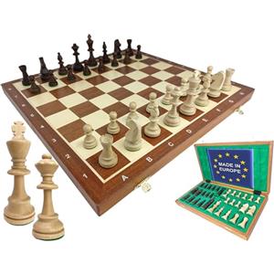 ChessEbook Set di scacchi 53 x 53 cm - Scacchiera di legno - Set da scacchi pieghevole - Lavorazione artigianale