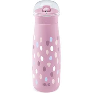 NUK Mini-Me Flip Tazza per bambini con cannuccia | 12+ mesi | 450 ml | Borraccia per bambini | Beccuccio temperato antigoccia | Infrangibile | Pink Paint Dabs