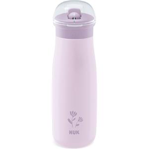 NUK Mini-Me Flip Tazza per bambini con cannuccia | 12+ mesi | 500 ml | Borraccia in acciaio inox per bambini | Beccuccio temperato antigoccia | Infrangibile | Lilac Flower