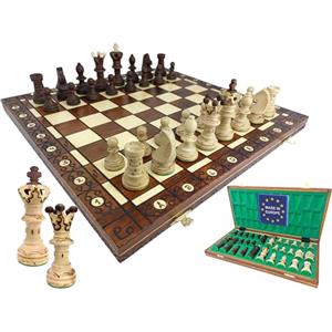 ChessEbook Set di scacchi 52x52 cm. - Scacchiera di legno - Set da scacchi pieghevole - Lavorazione artigianale