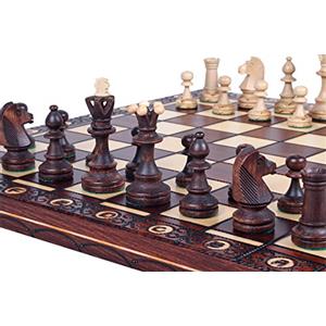 Chess and games shop Muba - Bellissimo set di scacchi in legno fatto a mano con tavola in legno e pezzi di scacchi fatti a mano, 40 cm