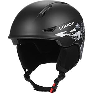 Lixada Casco da Snowboard con Paraorecchie Staccabile Uomo Donna Casco da Sci di Sicurezza con Occhiali Cinturino Fisso Casco da Sci Professionale per Sport sulla Neve