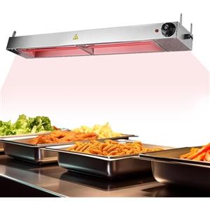 Aocay Lampade Scaldavivande Cucina, Acciaio Inossidabile Lampada Riscaldante Infrarossi Alimenti, Commerciale Lampada Riscaldante Cucina, Temperatura Regolabile 30-85°C (60cm, 1pezzo)
