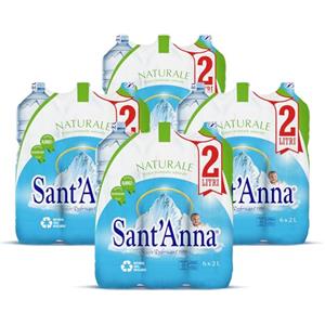 Sant'Anna Acqua Sant'Anna Pack 2,0L Naturale | 24 bottiglie | Acqua Minerale Naturale Oligominerale Minimamente mineralizzata | Bottiglie di Plastica 100% Riciclabile