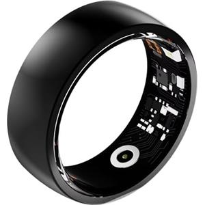 findtime Smart Ring Misuratore di pressione sanguigna, contapassi, Android IOS Smartringe Uomo Donna Fitness Tracker Anello IOS Sleep Tracker Tracker Tracker Sonno Smartring Fitness Anello Fitness Tracker Nero