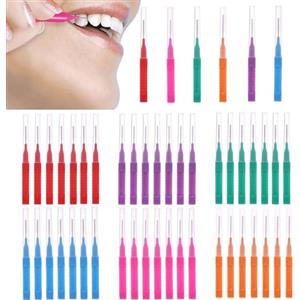 iCovalescent 48 Pezzi Scovolino Denti, Filo Interdentale, scovolini Per Pulizia Denti con Coperchio, Scovolino Interdentale Per L'Igiene Lnterdentale Mantenimento Della Salute Orale