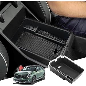 BIBIBO bracciolo auto con tappetino Scatola Portaoggetti del Bracciolo Central Console Armrest Storage Box per Kia Sportage NQ5 (Automatico) 2022-2024