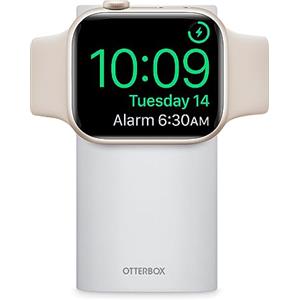 OtterBox Powerbank con Apple Watch Charger, carica portatile 3,000 mAh con porte USB-C, indicatore LED, leggera, elegante e portatile, Bianca