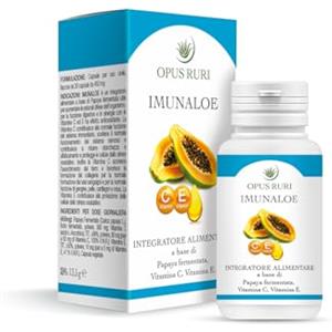 OPUS RURI Imunaloe - Integratore con Papaya Fermentata, Vitamina C Naturale ed E - Supporto Difese e Digestione - 30 Capsule 450 mg - Made in Italy
