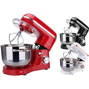 Arebos Impastatrice Robot da Cucina 1500W | Rosso | Mixer Cucina 6L | Basso Rumore | Multifunzione Impastatore Planetario Professionale con Ganci, Frullare | 6 Velocità con Impulso Regolabile