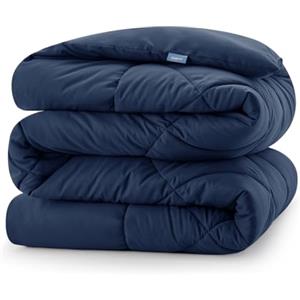 CozyLux Piumino Letto Matrimoniale 240x260 cm per 4 Stagioni, Piumino in Fibra 300 g/m² Autunnale Invernale, Trapunta in Microfibra Morbida e Traspirante, 260x240, Blu Navy