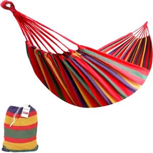 MAGIC SELECT Amaca in Cotone per Giardino, terrazze, Viaggi, Campeggio. Amaca per 2 Persone all'aperto con Borsa per Il Trasporto Inclusa. (Peso Fino a 150 kg - Misure 150 x 180 cm)