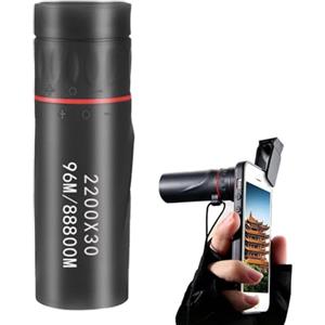 Generico Telescopio portatile, monoculare per smartphone ad alta potenza - Cannocchiale monoculare portatile con visione chiara in condizioni di scarsa illuminazione - Telescopio compatto per l'osservazione de
