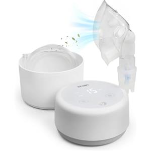 SCIAN Inalatori e Aerosol ad Aria Compressa compressore per adulti e bambini, display digitale LED, basso rumore, spazio di archiviazione portatile per uso domestico, bianco