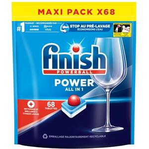 Finish - Pastiglie per lavastoviglie Powerball All in One Max, 68 pastiglie per lavastoviglie