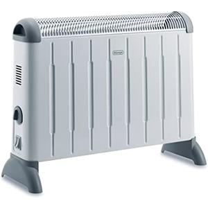 De'Longhi HCM2030 TermoConvettore Elettrico, Silenzioso, 3 Livelli di Potenza, Manopola Intuitiva, per Ambienti Fino a 60m³, Maniglia, Funzione Antigelo, Leggero, termostato di sicurezza, Bianco