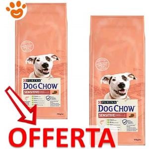 Purina Dog Chow Adult Sensitive Salmone - Crocchette per Cani con Omega 3 e Proteine di Alta Qualità - Sacco da 14 Kg
