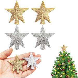 YAJIMAOY Stella Albero di Natale, 6 cm Stella per Albero di Natale, Puntale Albero di Natale Stella di Natale per Albero, Puntale per Albero di Natale, Decorazione per albero di Natale Festive Casa