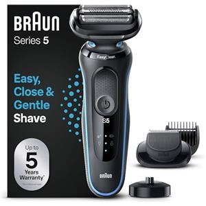 Braun Series 5 Rasoio Elettrico Barba Con Testina e Lame Flessibili, Accessorio Regolabarba Incluso E Base Di Ricarica, 100% Impermeabile E Ricaricabile, 51-M4500cs Menta