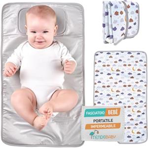 TENDS Fasciatoio Portatile Neonato - Fasciatoio Pieghevole e Impermeabile per Viaggio como Neonato Accessori Utili - Regalo Nascita Perfetto per Bimbo e Bimba - Fasciatoio neonato portatile