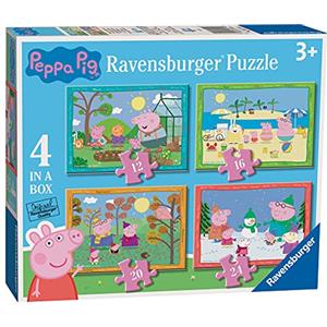 Ravensburger Puzzle Peppa Pig 4 Stagioni, Puzzle 4 in a Box, Età Consigliata 3+, Puzzle per Bambini, Stampa di Alta Qualità, 03114 6