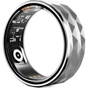 Garsent Smart Ring Fitness Tracker, Anelli Salute Cardiofrequenzimetro, Anello Sonno Pedometro Calorie Contapassi, Anello Fitness Impermeabile per Donna Uomo, App LuckRing (18#)