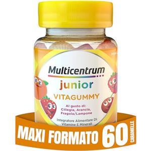 Multicentrum Vitagummy Integratore Alimentare di Vitamine e Minerali Formulato per Bambini 3+, con Vitamina D e Iodio, Gusto Frutta Mista, 60 Caramelle Gommose