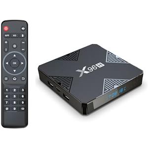 MJY X96H Android 13.0 TV Box, Android Box con 4GB RAM 32GB ROM Allwinner H618 Quad-Core 64 bit ARM Corter-A53-CPU 6k 4K Risoluzione 2.4GHz/ 5GHz WiFi6 10/100M LAN Enternet Bluetooth 5.0