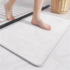 COLOR&GEOMETRY Color G Tappeto Bagno Assorbente 40x60cm, Tappeti Bagno Moderni, Tappeto da Bagno Antiscivolo, Lavabile Tappetini Bagno per Bagno, Cucina, Ingresso - Grigio Chiaro