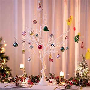 Inweder Alberi Artificiali Bianchi Albero Ramoscelli - Albero Natale Finto Alto 105cm per Centrotavola Ornamento Albero Esposizione Albero Pasqua Albero Desideri per Tavola Matrimonio Natale Decorazione Casa