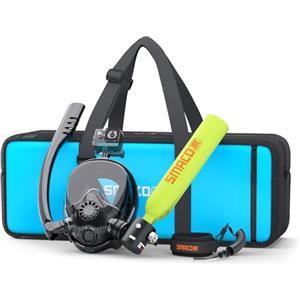 SMACO Mini Bombola Sub con Maschera Subacquea 0,5L Bombola Subacquea con Maschera da Snorkeling Piccola Mini Scuba Tank Portatile Bombole Aria Sub Ricaricabile Bombola Immersioni S300