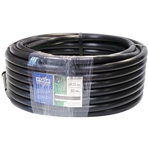 Aqua Control 62550, rotolo di tubo per irrigazione in polietilene da 50 m, diametro 25 mm. Pressione massima di esercizio 6 bar, nero