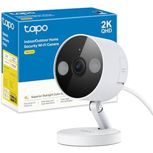 Tapo C120 Telecamera Wi-Fi Esterno & Interno, Videocamera Sorveglianza 2K 4MP, Sicurezza Domestica AI, Visione Notturna, Installazione semplice, Base Magnetica, IP66 Resistente Alle Intemperie, Alexa