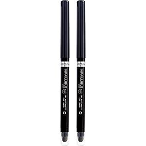 L'Oréal Paris 2x L'Oréal Paris Infaillible 36h Grip Liner Matita Occhi Automatica Waterproof Lunga Tenuta Colore 01 Intense Black - 2 Matite Occhi