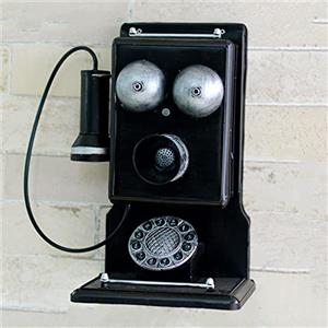 WangXLDD Telefono decorativo da appendere alla parete, con quadrante rotativo vintage antico, per ufficio, scrivania, decorazione per la casa, tavolo decorativo, colore: nero (nero)