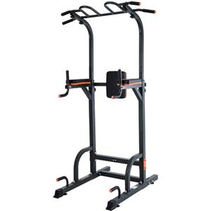 ISE Power Tower Multifunzione, Altezza Regolabile 192-228cm, Dip Station, Sbarra Sollevamento, Impugnature per Flessioni, Sbarra Trazioni Workout Dip Station per Dips,Chin Up,Allenarsi a Casa