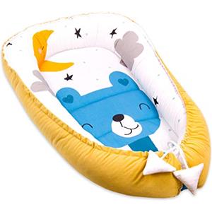 Pimko Velluto multifunzionale bozzolo per bambini riduttore per Letto neonato lettino da viaggio culla babynest cotone 55x90cm (Teddy Bear)