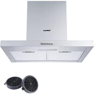 COMFEE' Cappa Aspirante 60 TSHM17SS-60 Acciaio Inossidabile Cappa Cucina Con LED, Sistema Di Ricircolo E Canalizzazione E Filtri A Carbone