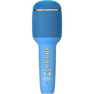 ELLENNE MICROFONO KARAOKE BLUETOOTH CON CASSA SPEAKER ALTOPARLANTE PER ADULTI - CAMBIA VOCE - DUAL WIRELESS KARAOKE - DUAL WS900 AZZURRO