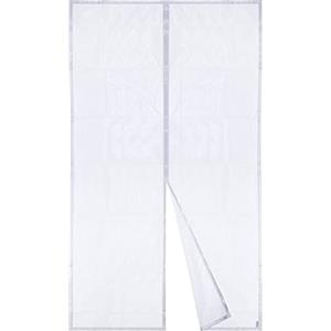 Apalus Zanzariera con Magneti per Porte, 140 x 240CM - Rete Fine, Tenda Totalmente Magnetica, si Chiude da Sola - Non Accorciabile (col. Bianco)