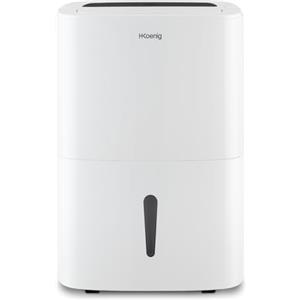 H.Koenig Deumidificatore portatile DSH520, 20 l/giorno, controllo remoto, timer 24 ore, per stanze da 25 m², resevoir 5 l, silenzioso, 400 W