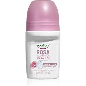 equilibra Corpo, Rosa Ialuronica Deo Roll On, Deodorante Roll On Adatto per Pelli Sensibili, Deodorante 24H con Complesso Anti-odore, a Base di Rosa e Acido Ialuronico, 75 ml