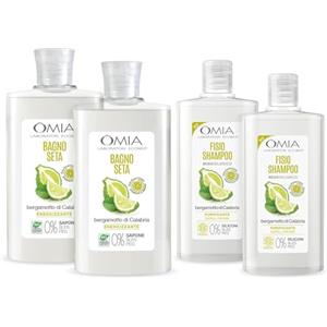 Omia, Fisio Shampoo e Bagnoschiuma con Olio di Bergamotto di Calabria, Per Capelli e Pelle Grassa, Formula Purificante e Riequilibrante, Detergente Specifico, Senza Siliconi, Flaconi da 200ml e 400ml