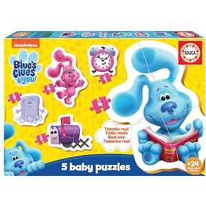 Educa - Set di 2 puzzle progressivi per bambini | Blue's Clues & You. Composto da grandi pezzi perfettamente finiti. Raccomandato da 24 mesi (19397)