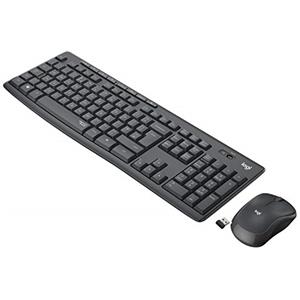 Logitech MK295 Kit Mouse e Tastiera Wireless, Layout Inglese QWERTY, Grigio