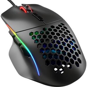 Glorious Gaming Model I Mouse da gaming wired - Superleggero 69 g, 2 tasti scambiabili, RGB, piedini in PTFE, 9 tasti programmabili, supporto laterale per il pollice - Nero